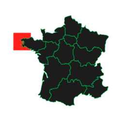 Infographie en fond noir et contour vert symbolisant l'implantation française de l'esn AGITEX
